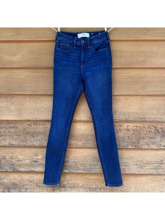 Hollister Denim - Hollister Curvy High-Rise Super Skinny Jeans W25R Dark Wash Denim Womens